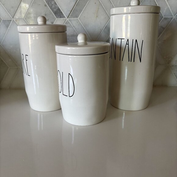 Rae Dunn Contain Store Hold Containers with Lids Set of Three 3 Brand New - Picture 2 of 10